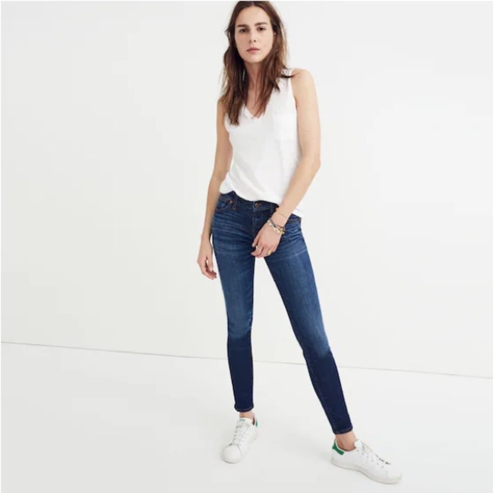 Madewell 8” Skinny Jeans Size 33 Medium Wash High Rise Stretch Denim Plus Size